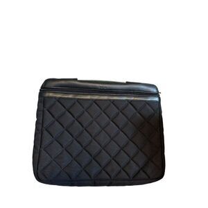 Knomo Quilted Laptop Case 15" Black Nylon & Leather